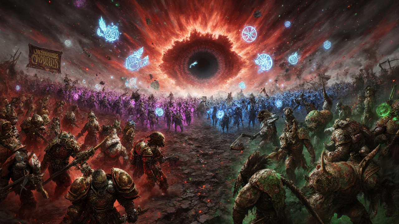Хаос в Warhammer 40k: боги Слаанеш, Хорн, Тзинч и Нургл, их легионы и культурные коды