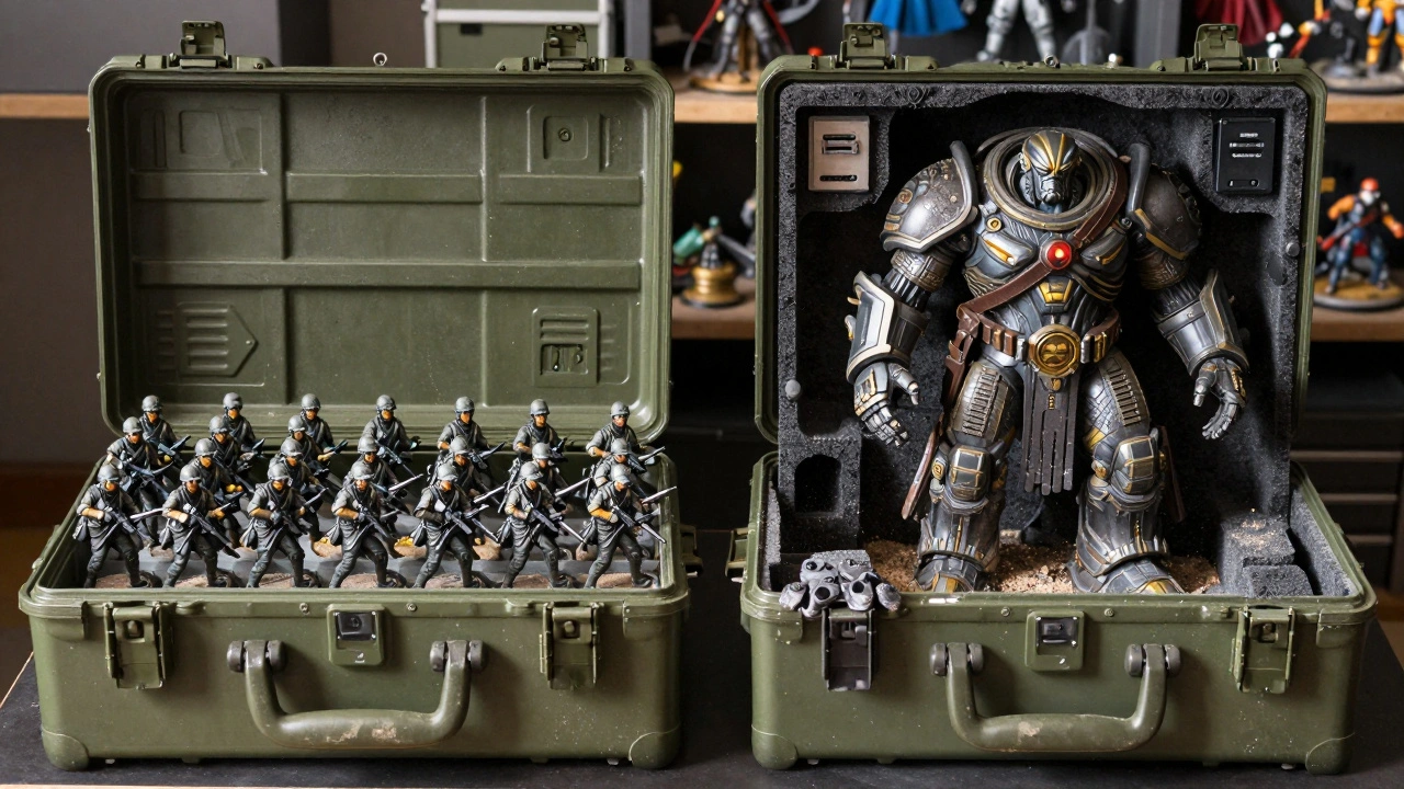 Два кейса рядом: один для пехоты, другой — для гигантского титана с магнитной фиксацией.