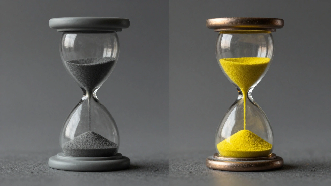 До и после: серая пластиковая миниатюра превращается в блестящую броню за считанные минуты.