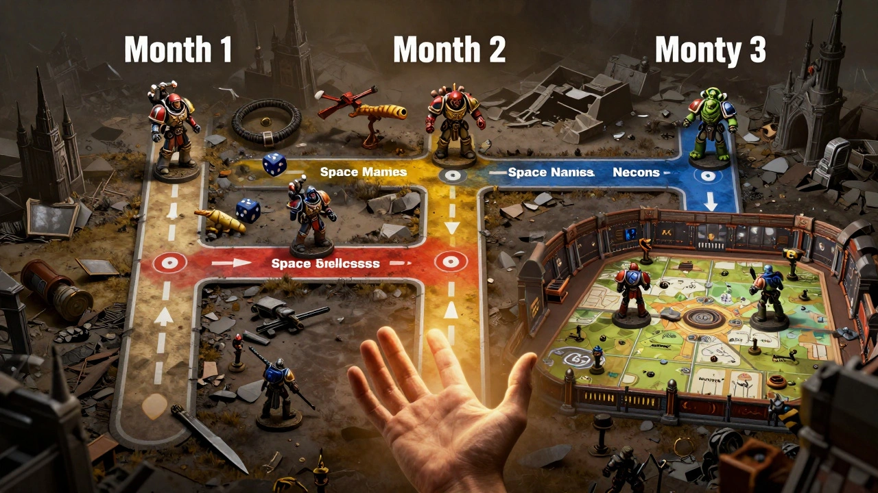 Концепт-арт пути новичка через три месяца обучения: от базовых шагов до игры на 1000 очков с поддержкой сообщества