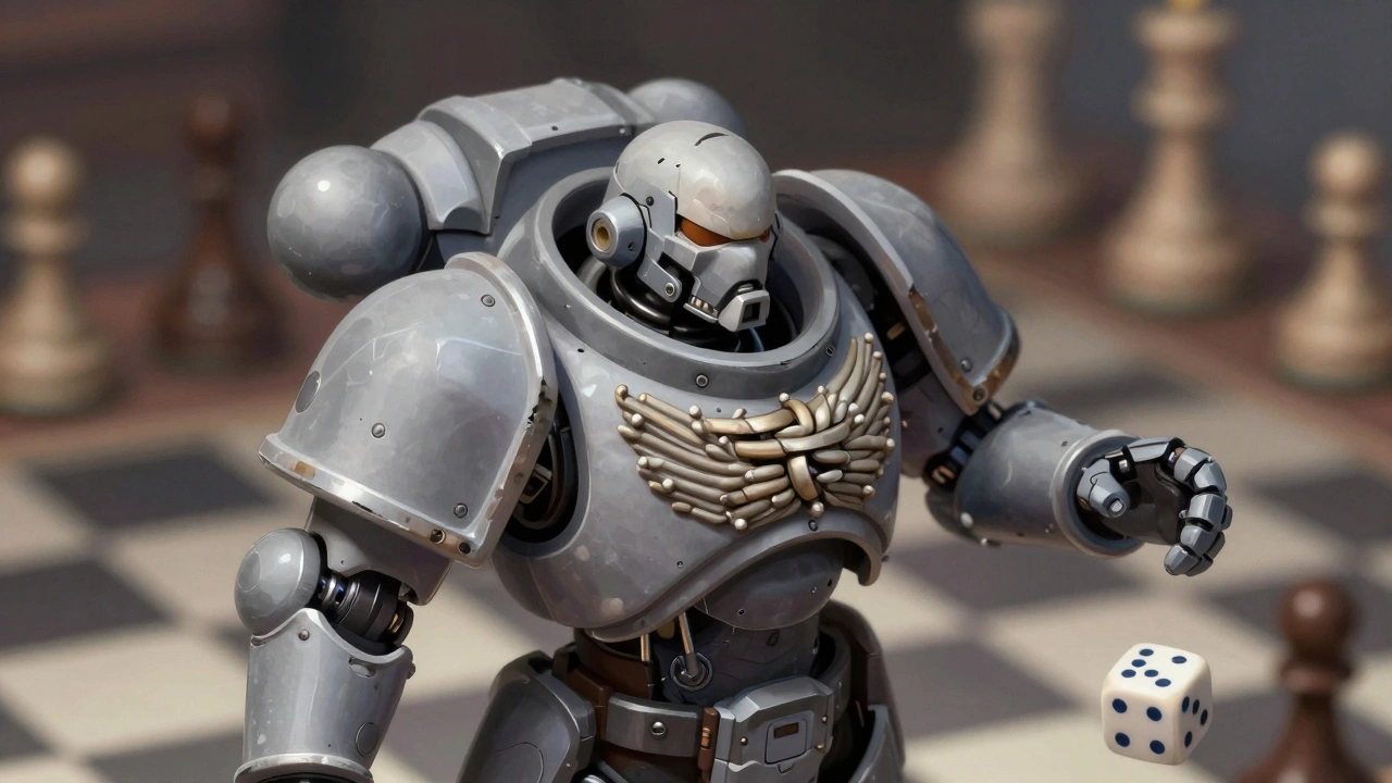 Космический десантник с незакреплённой головой и рукой, готовый упасть.