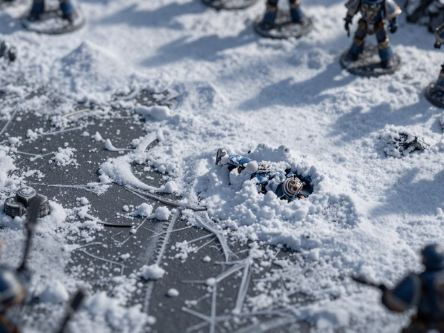 Зимние и снежные столы для Warhammer 40K: материалы и окраска