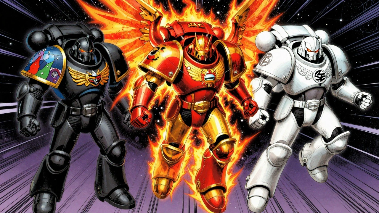 Три легиона космодесанта: Чёрный легион, Огненные ястребы и Белые Шлемы в бою в космосе.