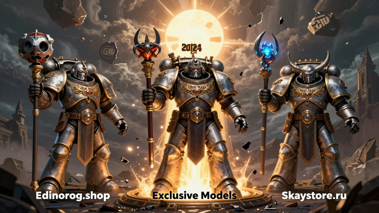 Три российских магазина в образе рыцарей охраняют портал с эксклюзивными моделями Warhammer 40K.