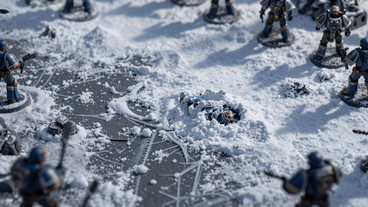 Зимние и снежные столы для Warhammer 40K: материалы и окраска