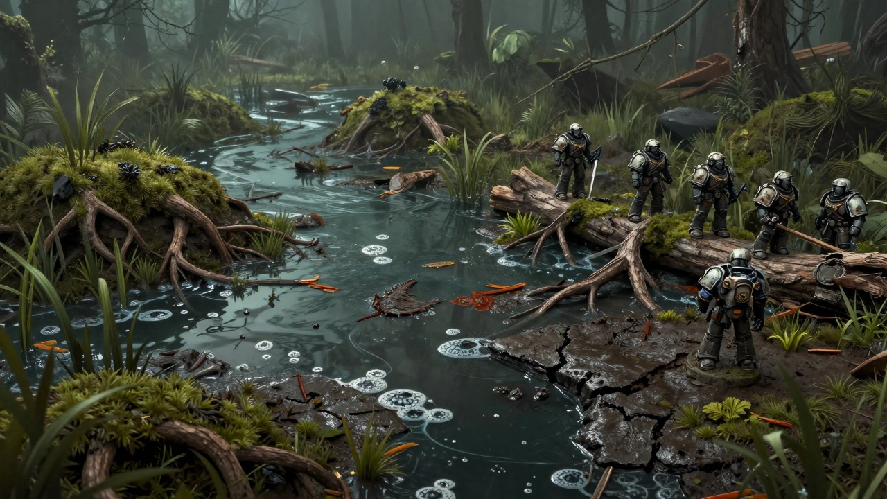 Болотные и джунглевые столы для Warhammer 40K: как создать реалистичные текстуры и воду