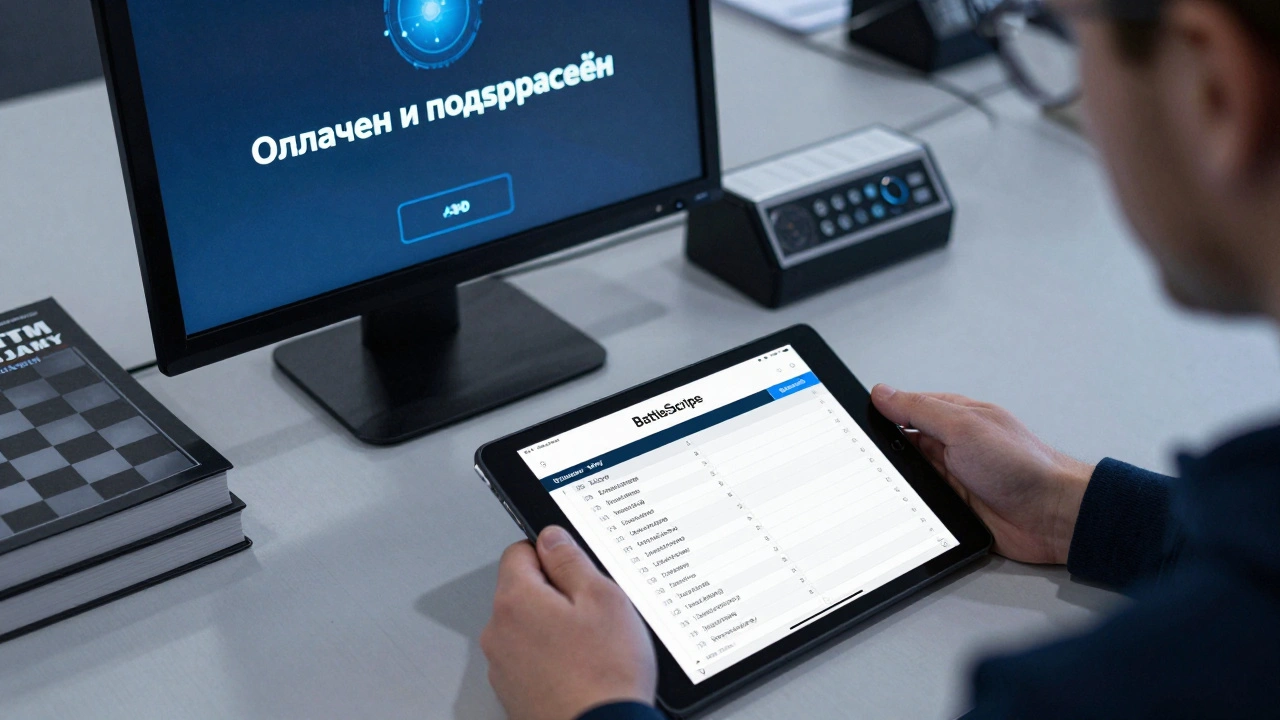 Игрок подает армейский ростер на турнирной регистрации, экран показывает статус 'Оплачен и подтверждён'.