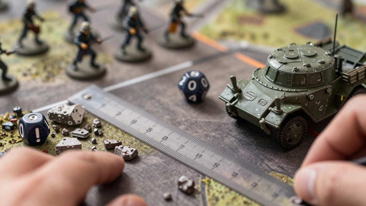 Измерение дистанции линейкой между моделями на игровом поле