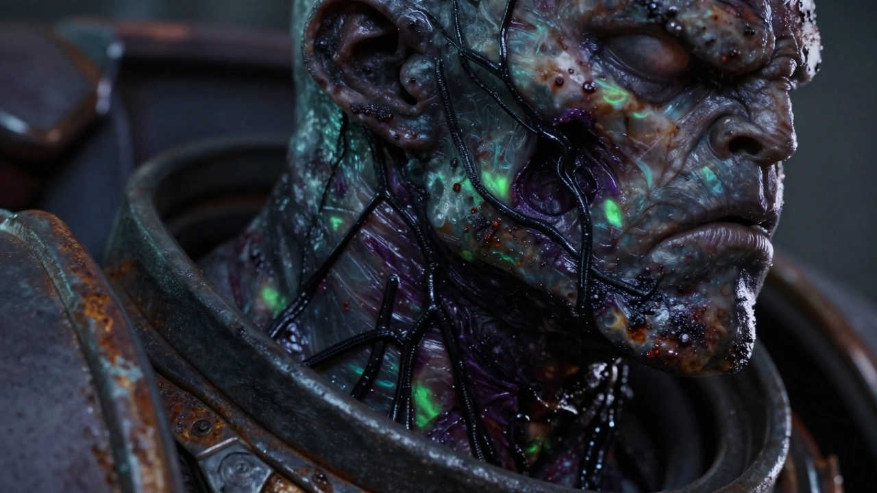 Как нарисовать тонкие вены и следы мутации на моделях Хаоса Warhammer 40K: пошаговая техника