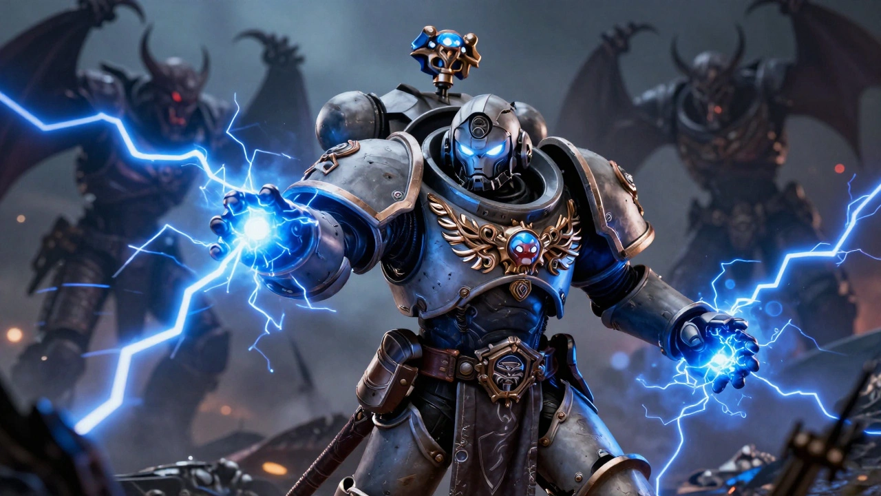 Космический десантник-библиарий активирует психические силы