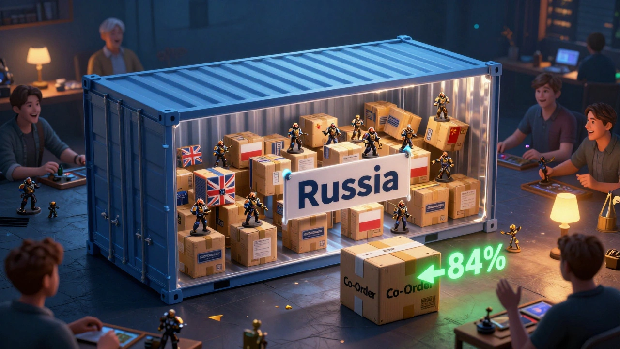 Прозрачная посылка наполняется миниатюрами из разных стран, превращаясь в одну экономичную доставку