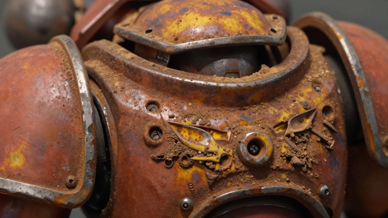 Разложение пигмента на миниатюрах Warhammer 40K: продвинутая техника создания реалистичной ржавчины и выветривания