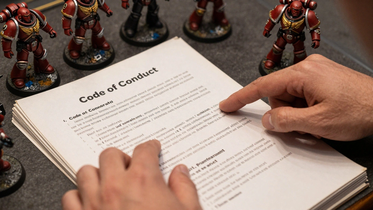 Руководство по правилам на фоне фигурок варгейма