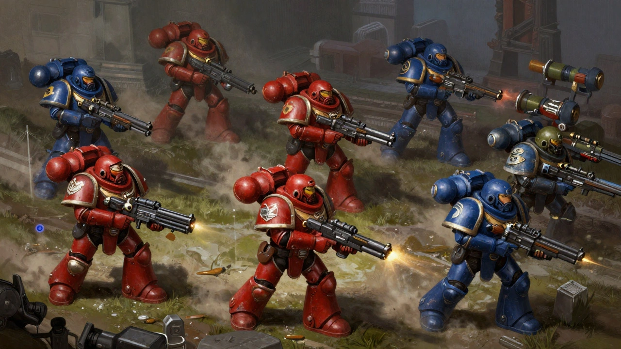 Спецотряды воинов в тактическом строю на поле боя