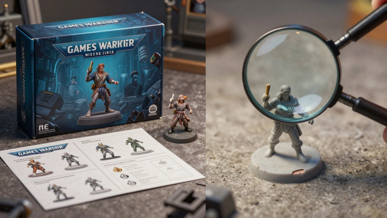 Сравнение оригинальной миниатюры в коробке и поддельной без упаковки и декалей.