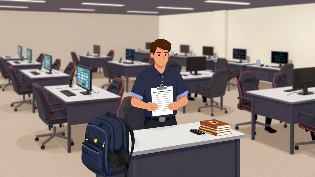 Судья с контрольным списком наблюдает за порядком на турнире.