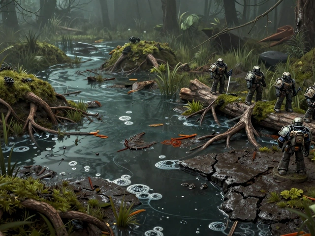 Болотные и джунглевые столы для Warhammer 40K: как создать реалистичные текстуры и воду