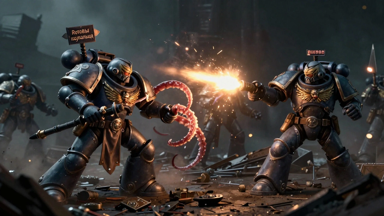 Тираниды используют 'Ротовые щупальца' в конце раунда, а солдат сохраняет командное очко для решающего удара.