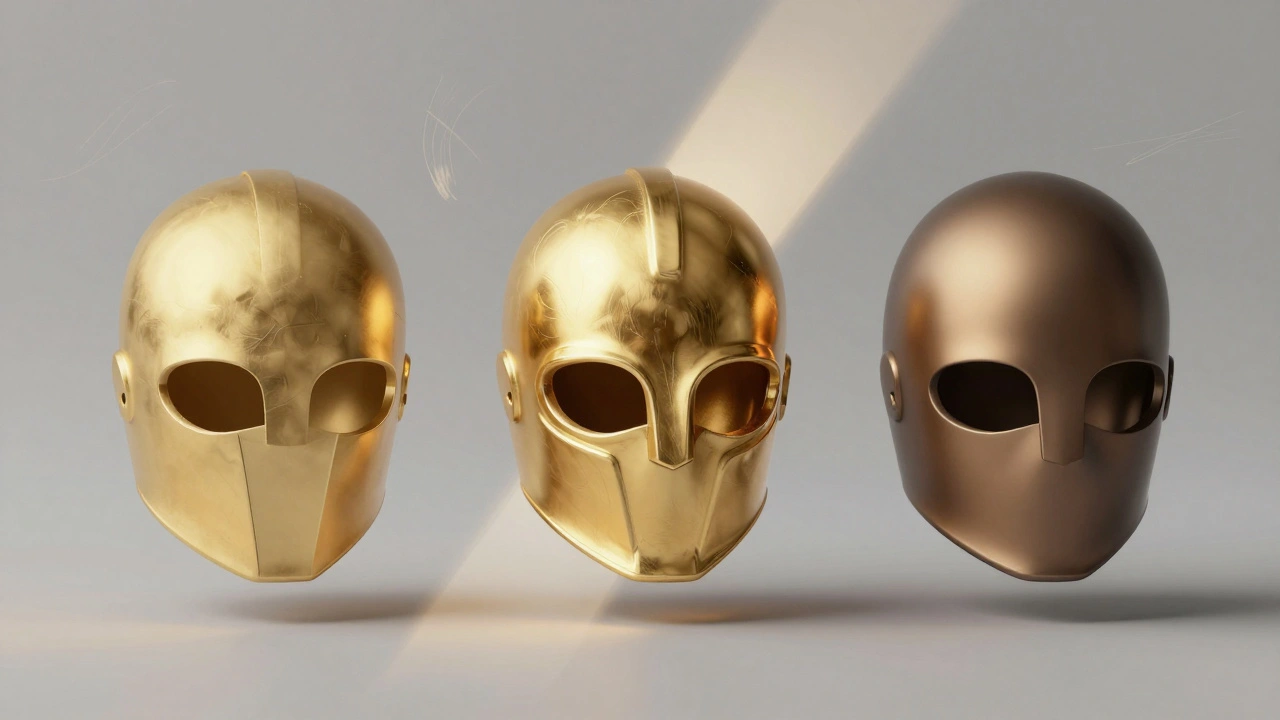 Три варианта золотой отделки: плоский, классический и с мягкими переходами — сравнение техник.