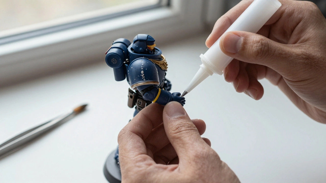 Выравнивание деталей перед окончательной склейкой миниатюр Warhammer 40K