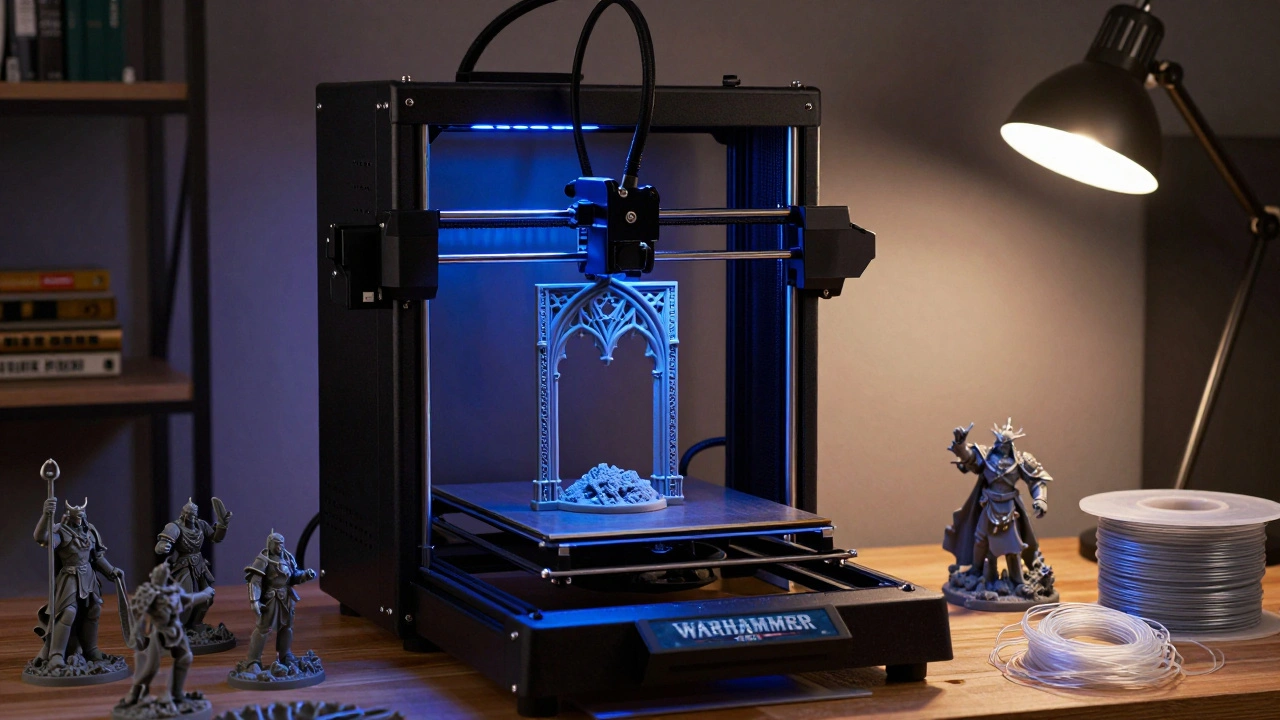 3D-принтер печатает детализированный готический элемент ландшафта