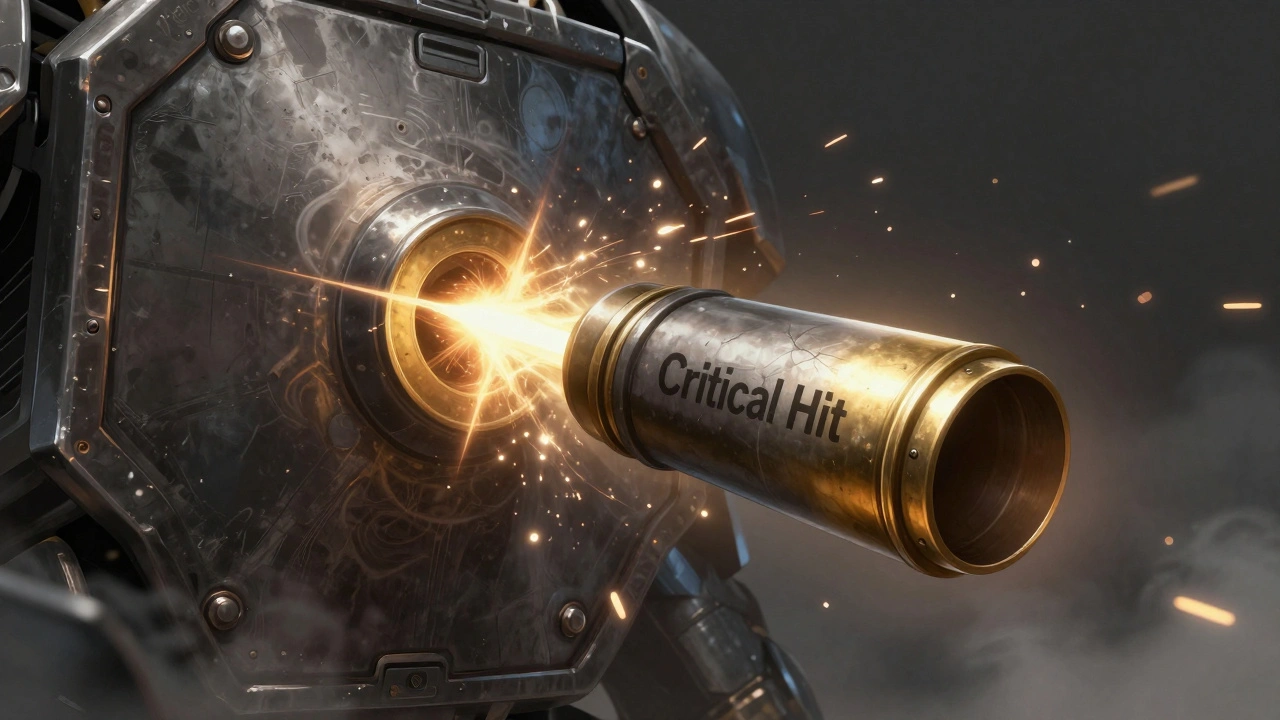 Болтерный снаряд пробивает броню с эффектом критического попадания