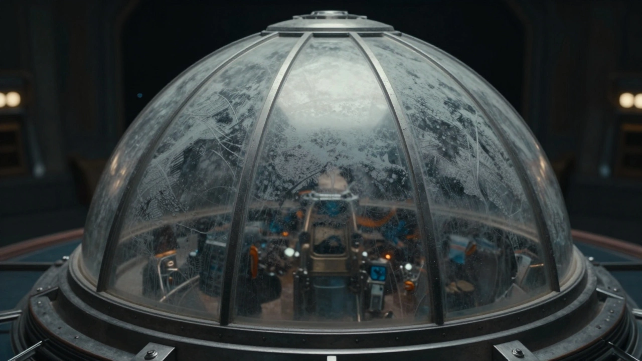 Деталь миниатюры корабля с эффектом бронированного матового стекла