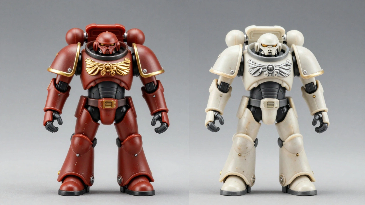 Две фигурки JoyToy: оригинал с глубоким цветом и бледная копия