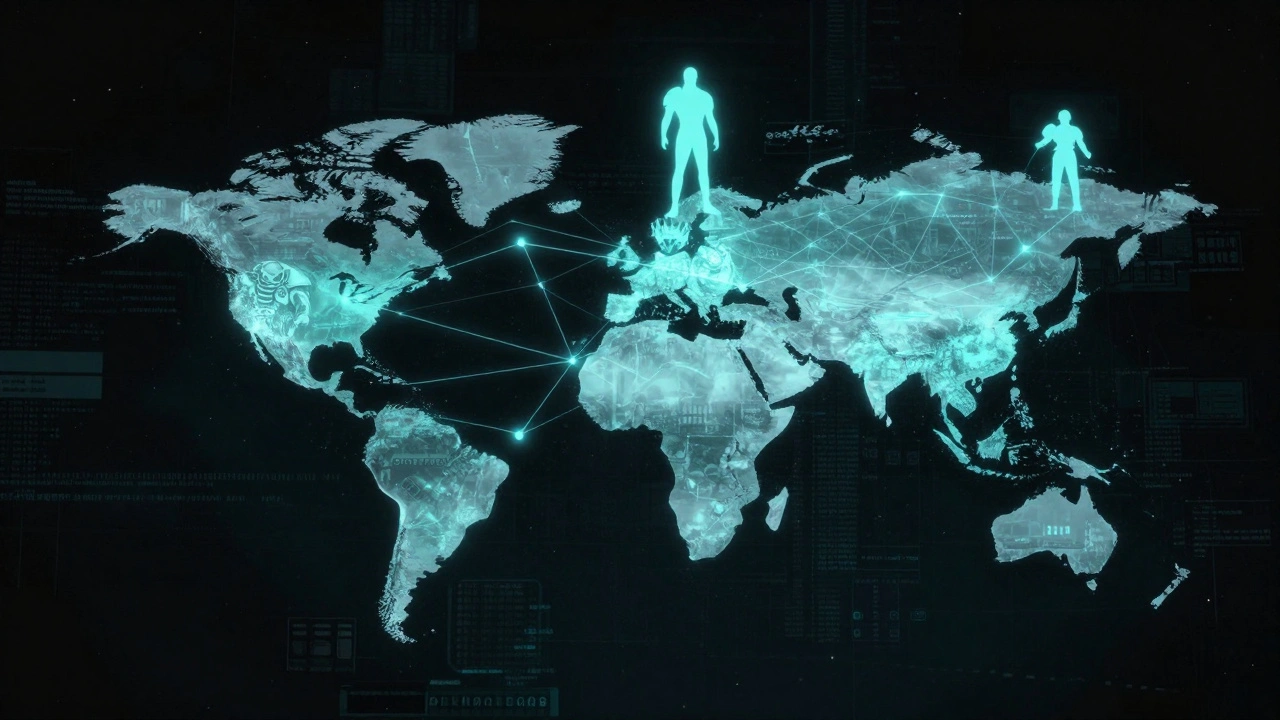 Концептуальное изображение глобальной сети игроков и фракций Warhammer 40,000