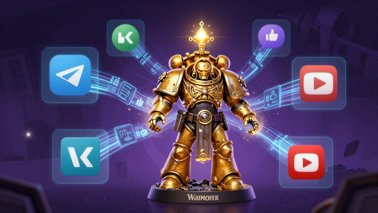 Концептуальное изображение связи миниатюр с социальными сетями и сообществами