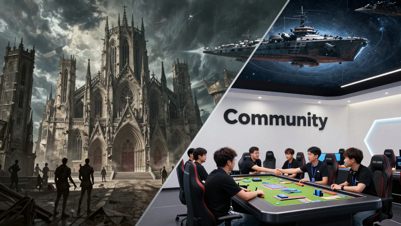 Контраст между эпическим городом-ульем из лора и реальным турниром по варгейму