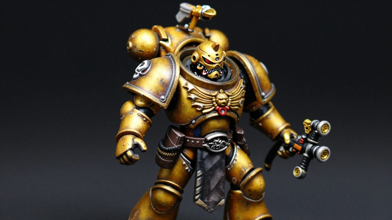 Макроснимок профессионально покрашенной миниатюры с высокой детализацией