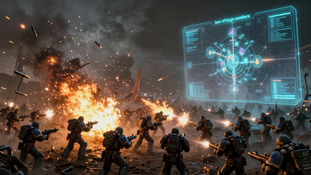 Масштабная битва в будущем с элементами тактической голограммы