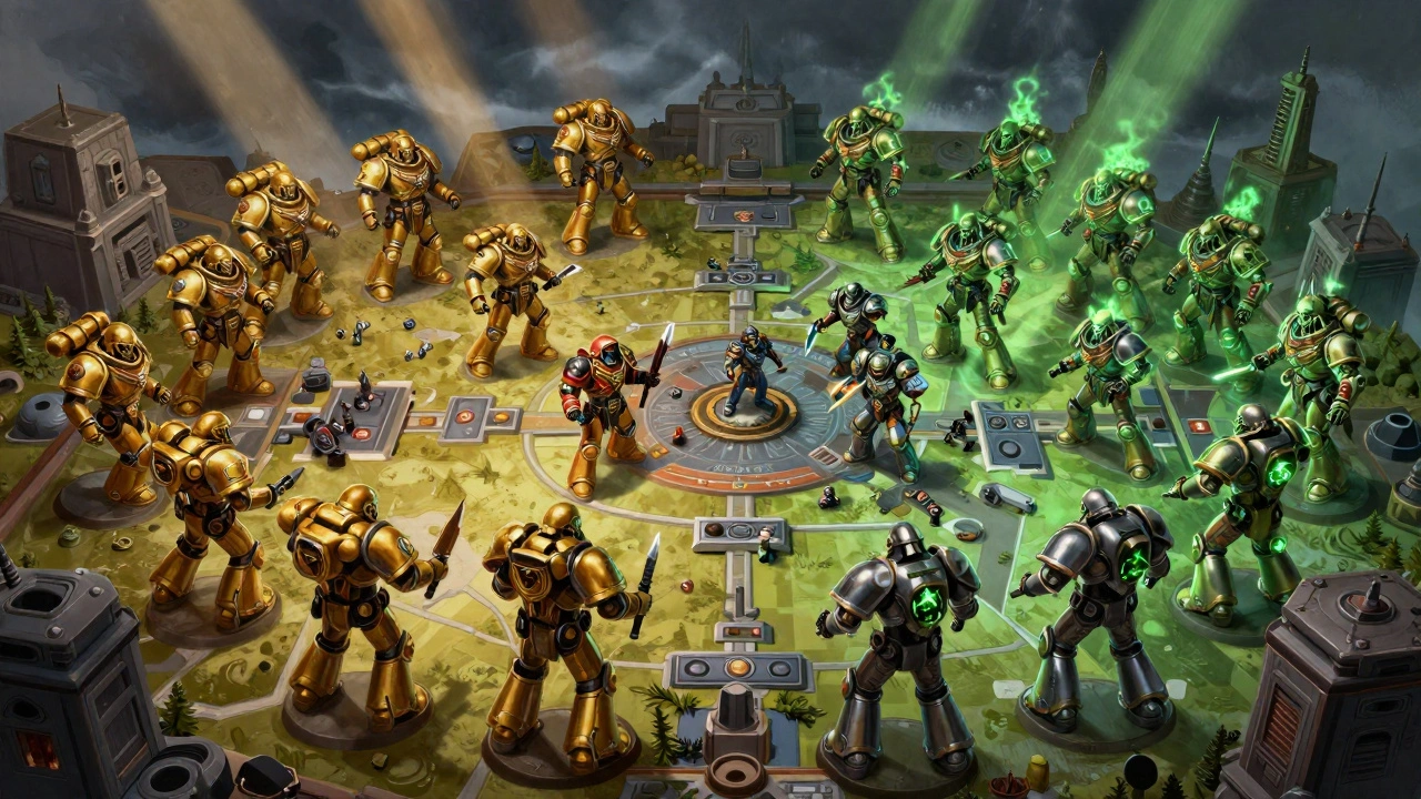 Масштабное сражение Космического Десанта и Некронов на игровом столе