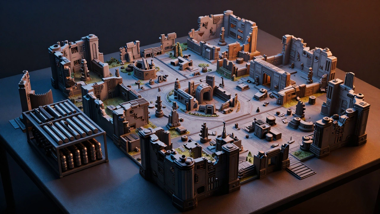 Модульный террейн в хранилище и в виде собранного игрового поля