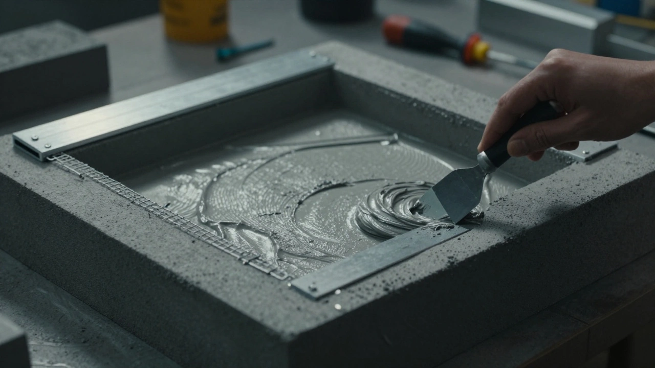 Нанесение текстурной пасты и металлических деталей на макет бункера