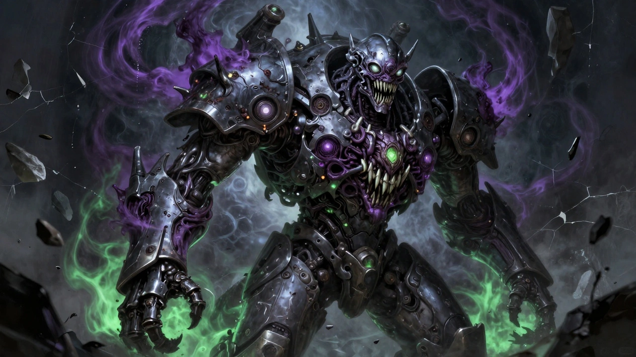 Одержимый демонами Титан Хаоса с органическими наростами и энергией Варпа