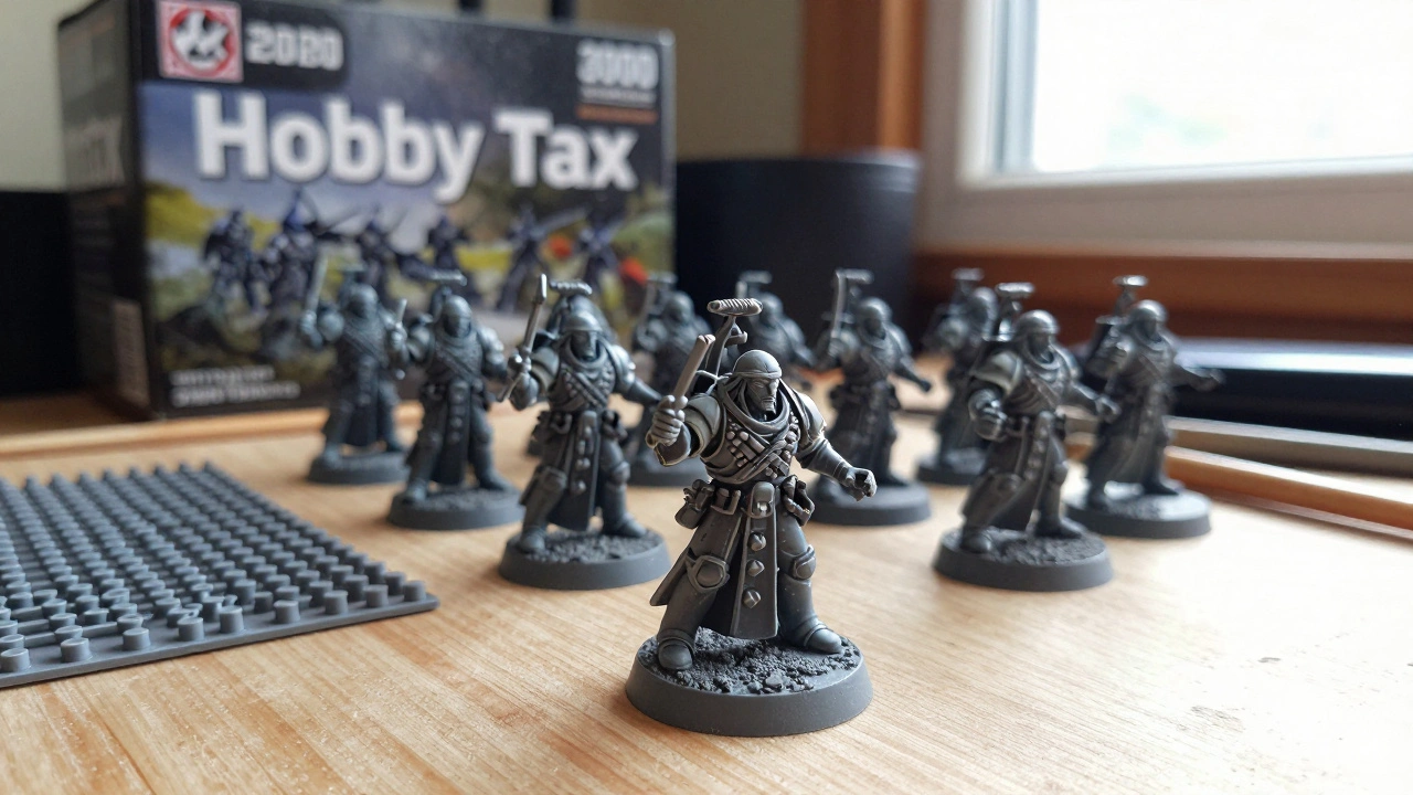 Покрашенная армия на 1000 очков и несобранные детали для расширения на рабочем столе