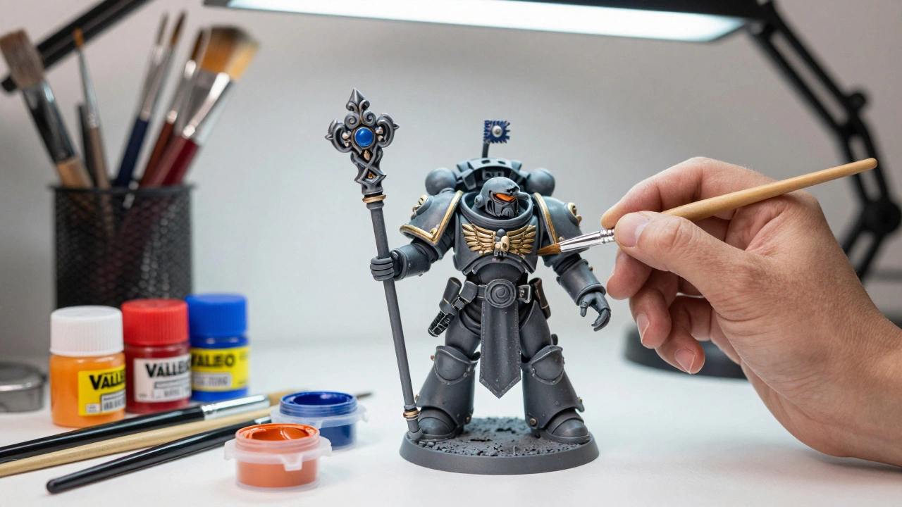 Покраска уникальной конверсионной миниатюры акриловыми красками