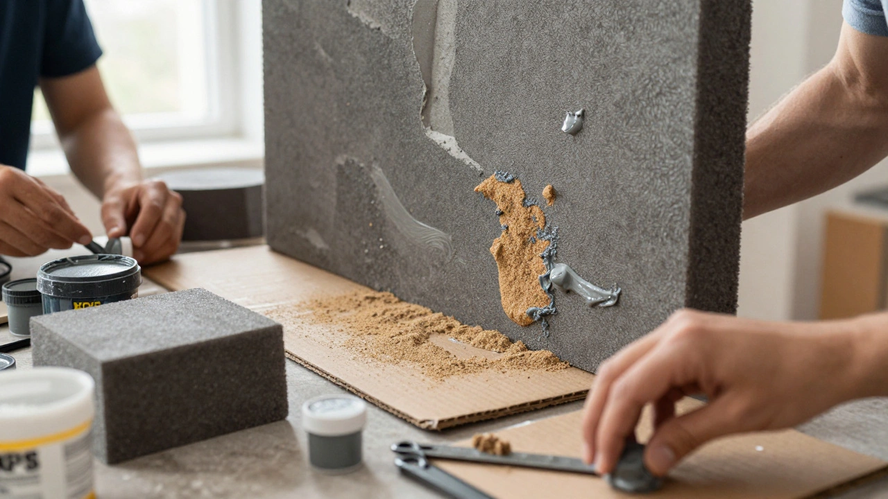 Процесс создания декора из пенопласта и красок для настольной игры