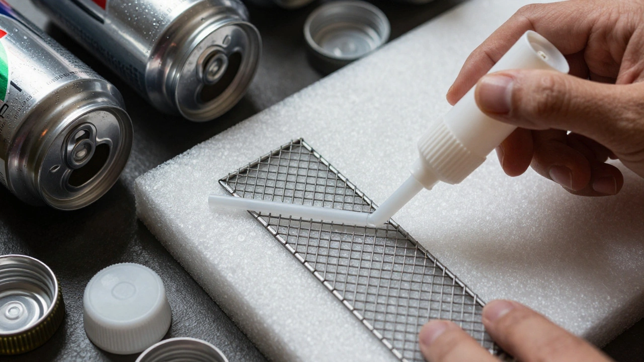 Процесс создания индустриального декора для витрины из подручных материалов