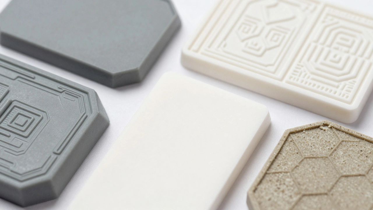 Различные материалы для тиснения: эпоксидная смола, глина и паста с разными узорами