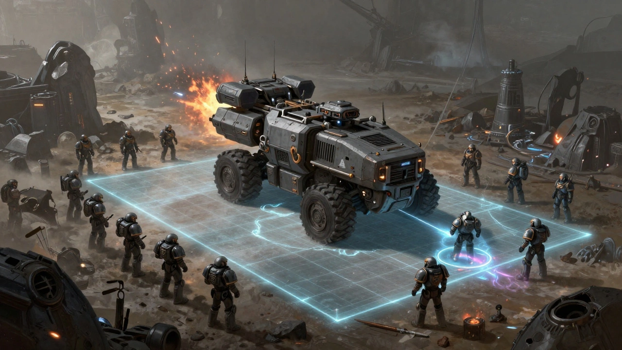 Развертывание войск и транспорт с выделенной зоной отступа в 1 дюйм