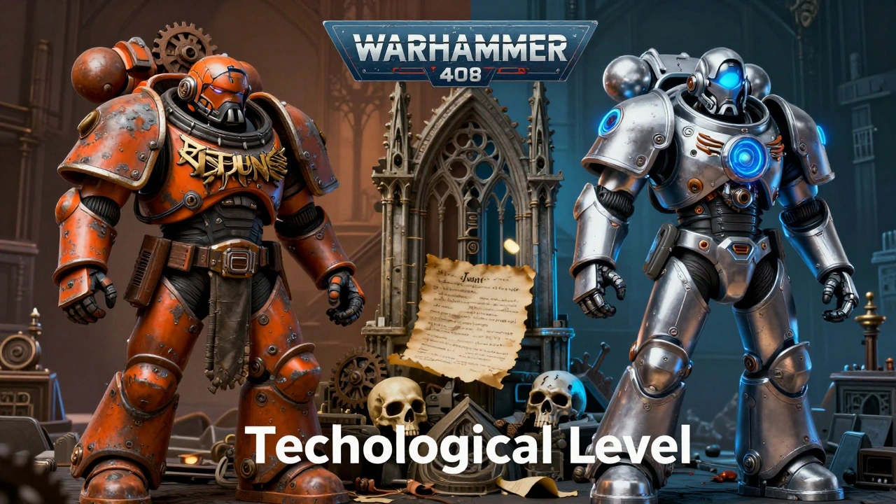 Сравнение двух разных технологических стилей брони и готических элементов