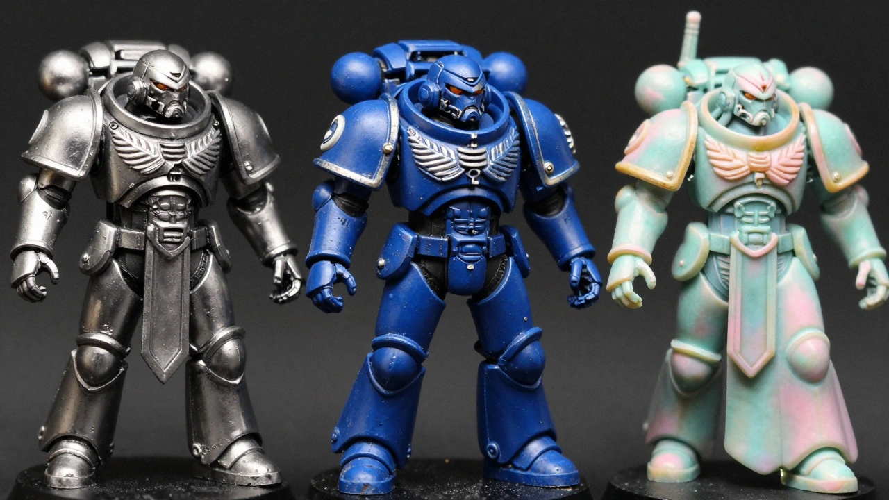 Сравнение покраса Некрона, Космодесантника и Эльдара: от металла до пастельных тонов