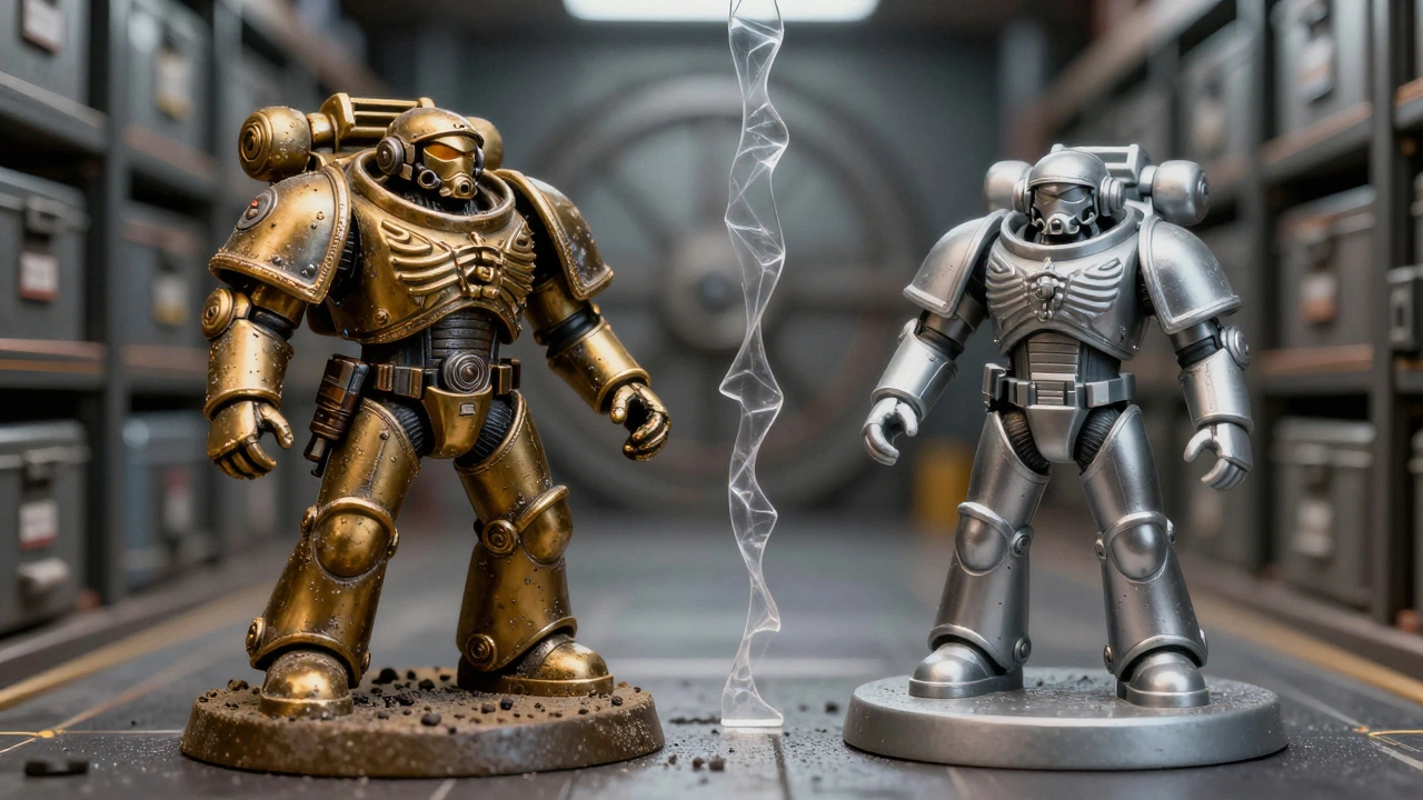 Сравнение старой металлической миниатюры и современной пластиковой модели