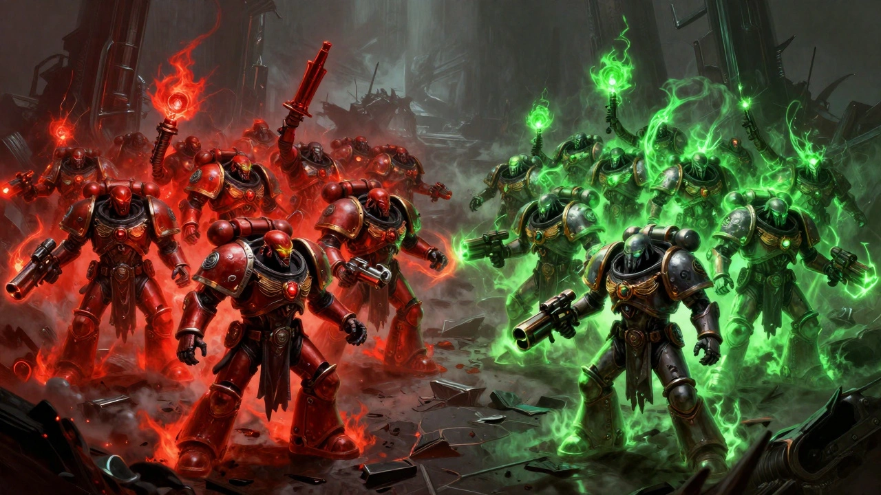 Сражение Космических Десантников Хаоса и Некронов в мрачном сеттинге
