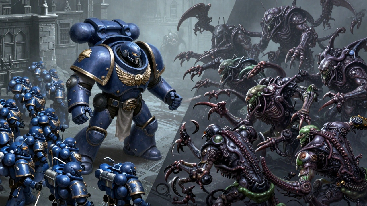 Сражение сплоченного отряда Космодесанта против огромной орды Тиранидов