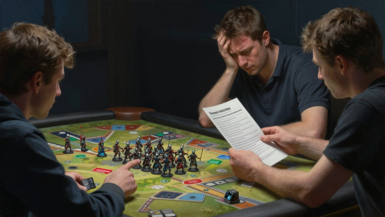 Игрок проверяет список армии перед турниром по Warhammer 40k