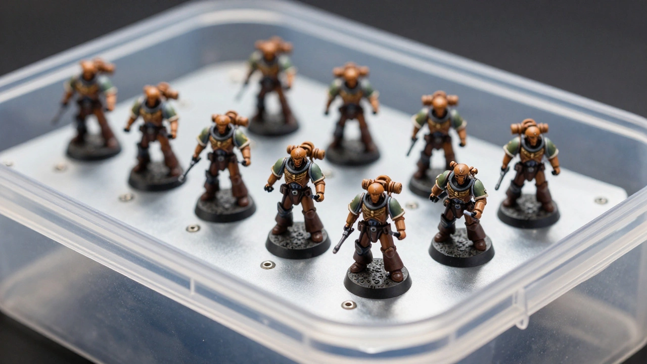 Как компактно хранить большие армии Warhammer 40K в квартире: магнитные системы и организация пространства